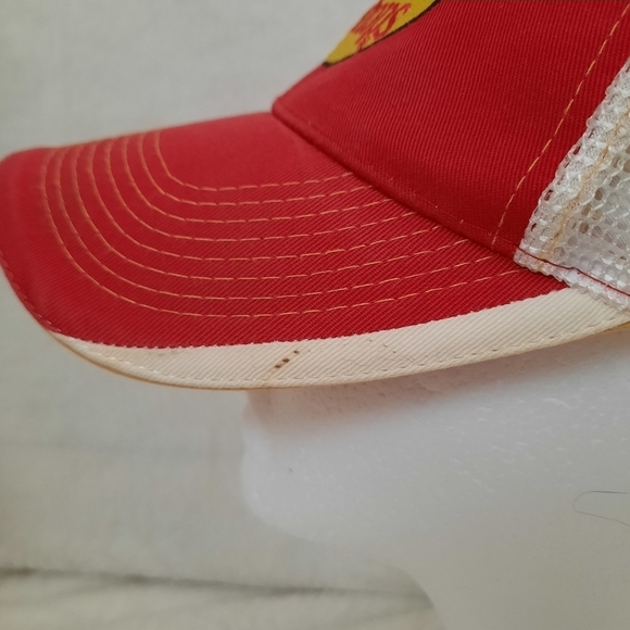 Bass Pro Shops red embroidered mesh snapback trucker hat - Picture 6 of 13